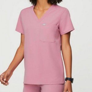 FIGS Pink Chalk Catarina One Pocket Scrub Top - Size Small
